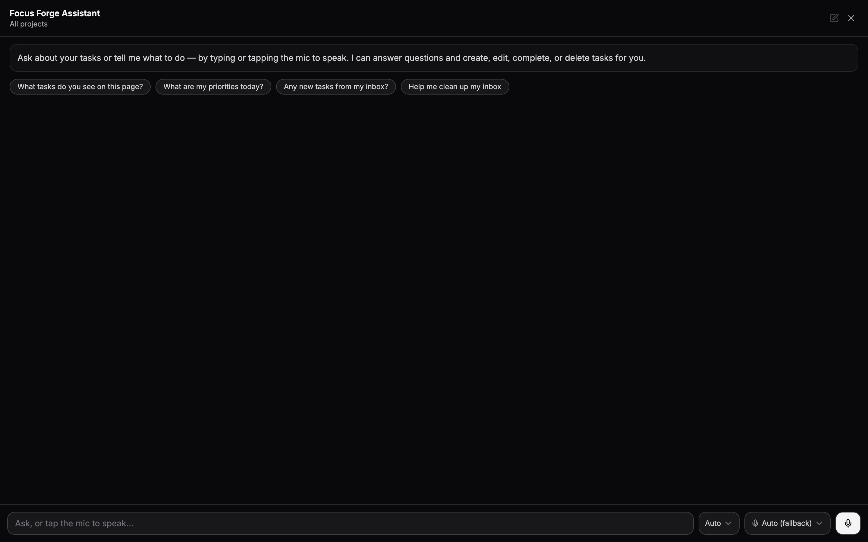AI assistant answering and creating tasks